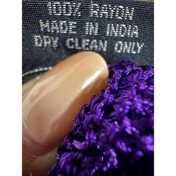 Cejon Purple Fringe Wrap Scarf Sarong Knit One Size - Picture 6 of 6